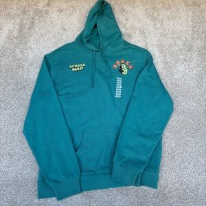 Shrek Pull Over Hoodie Men's XL Green Double Sided Graphics "Beware Ogre" NWT